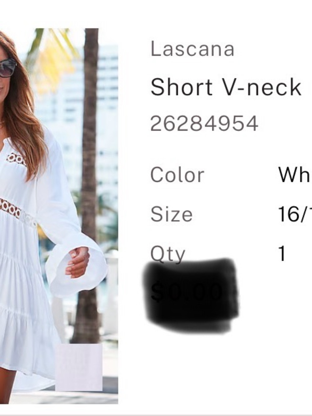 Victoria's Secret White Long Sleeve V-Neck Dress